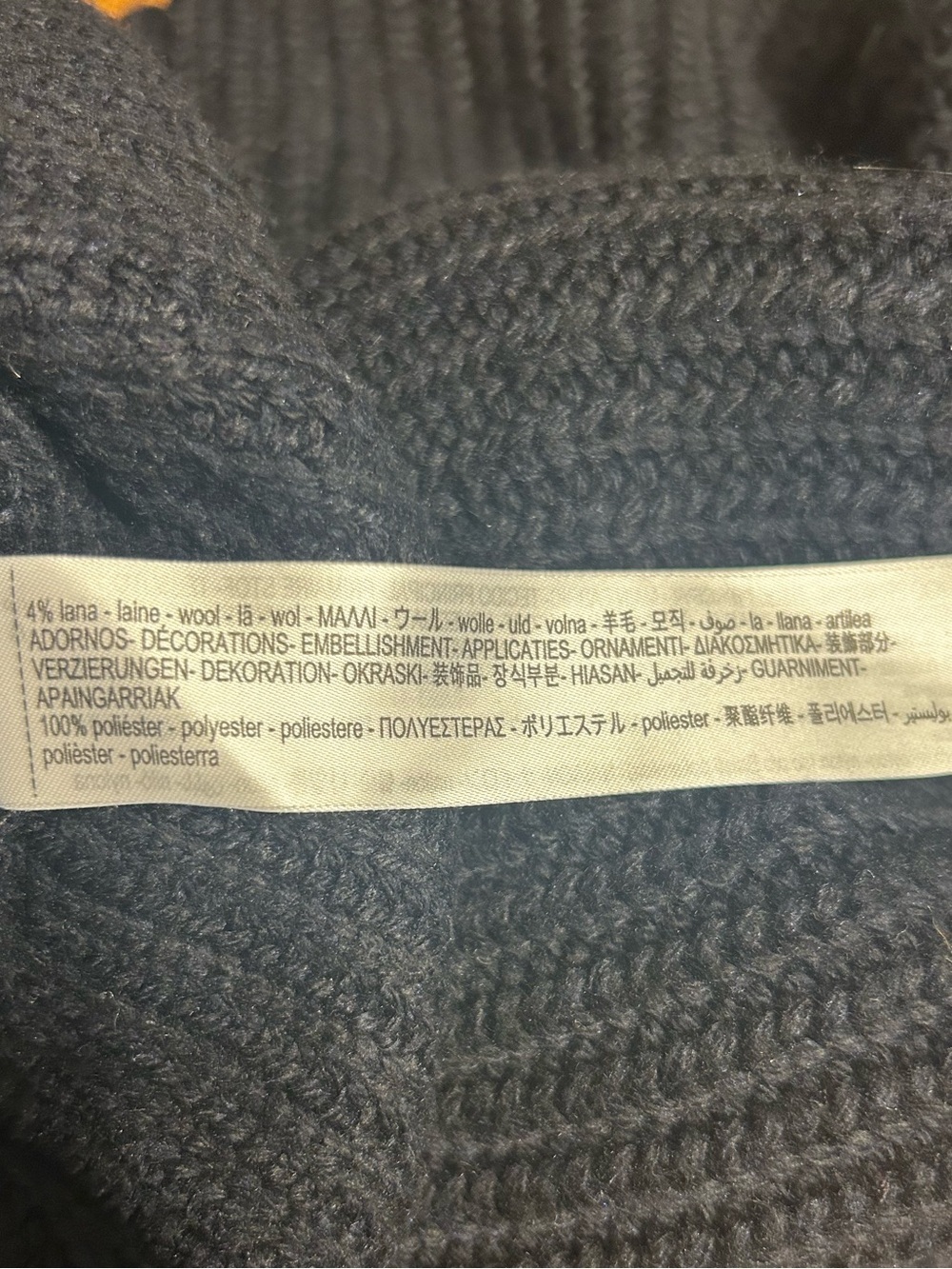 Zara Women’s Navy Blue Chunky Turtleneck Sweater with Large Pockets, Size Large - Picture 11 of 12